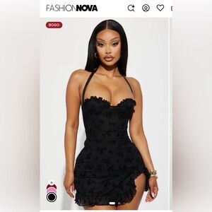 Fashion Nova Black Floral Camisole Dress